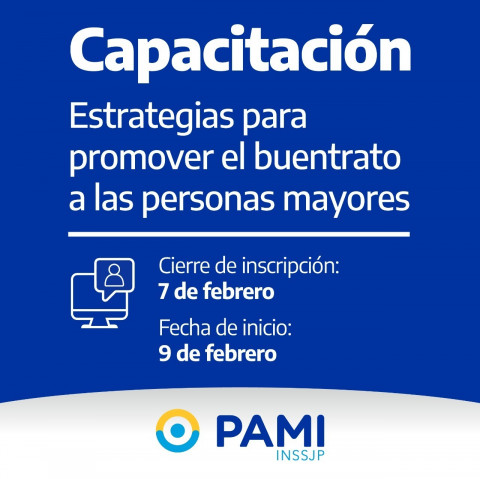 PAMI lanza dos cursos de capacitación en febrero