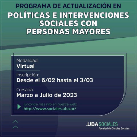 Programa de Actualización en Políticas e Intervenciones Sociales con Personas Mayores